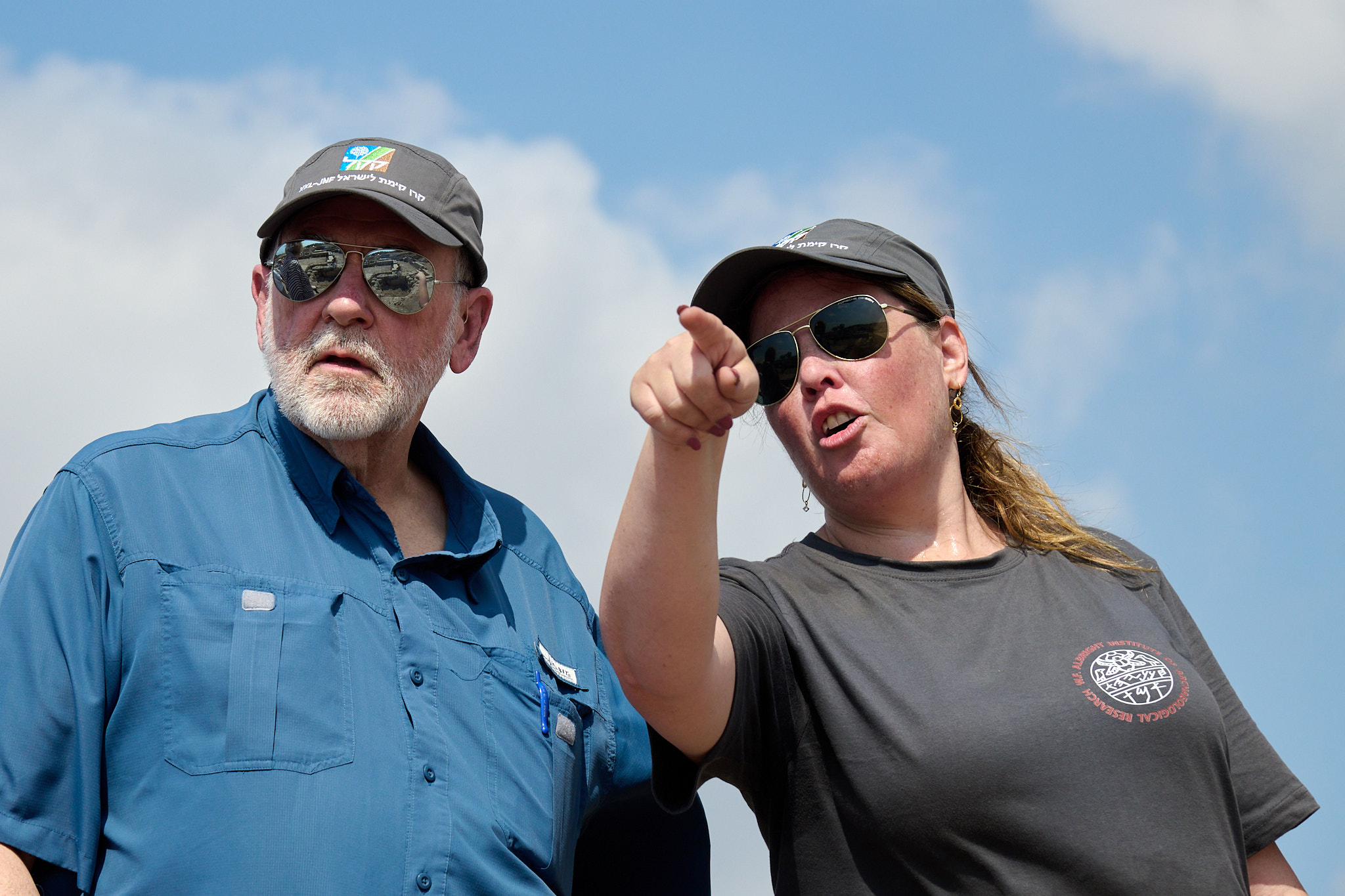 U.S. Ambassador Mike Huckabee and Project Director Dr. Shua Kisilevitz at Huqoq