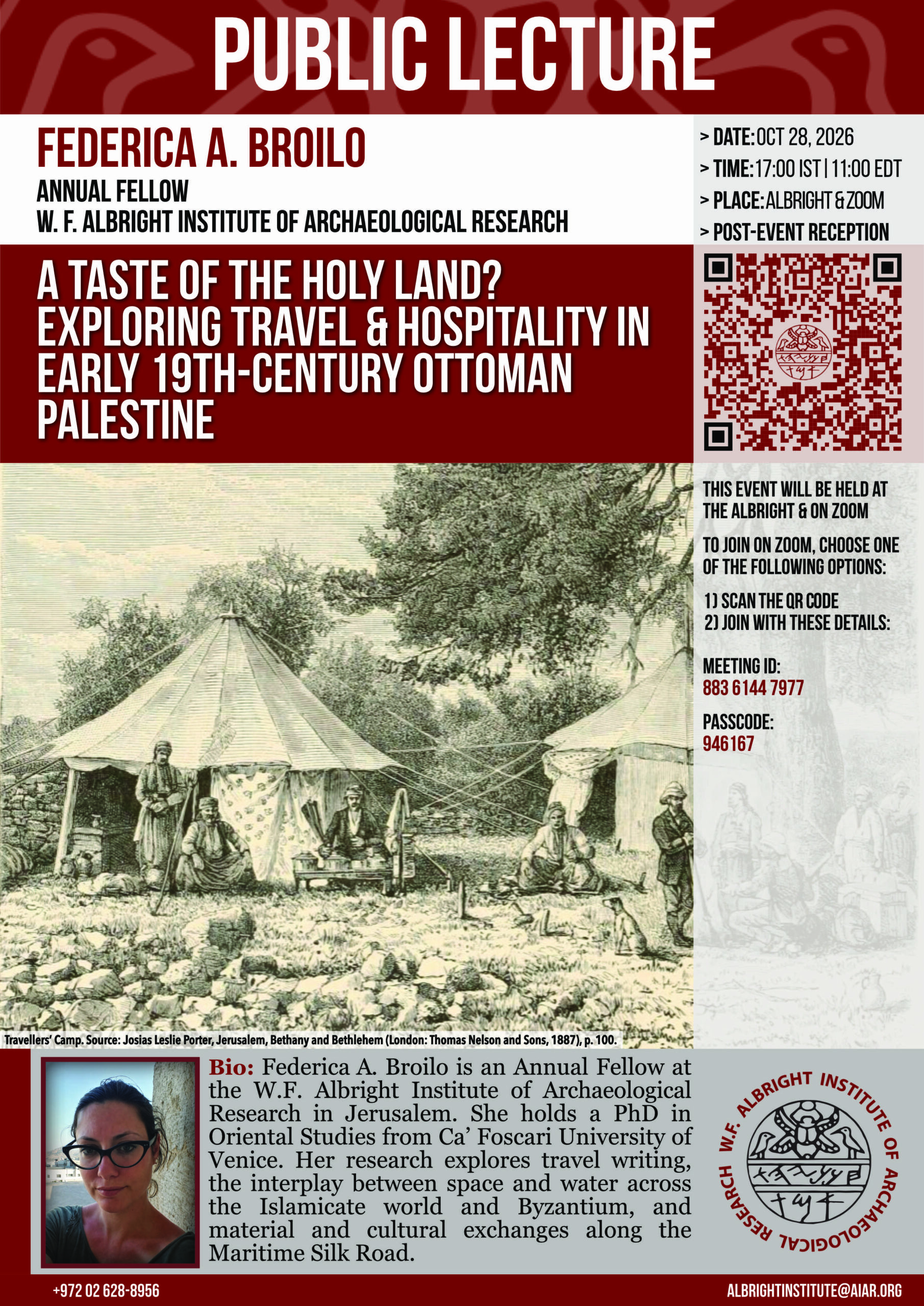 Poster for Federica A. Broilo lecture