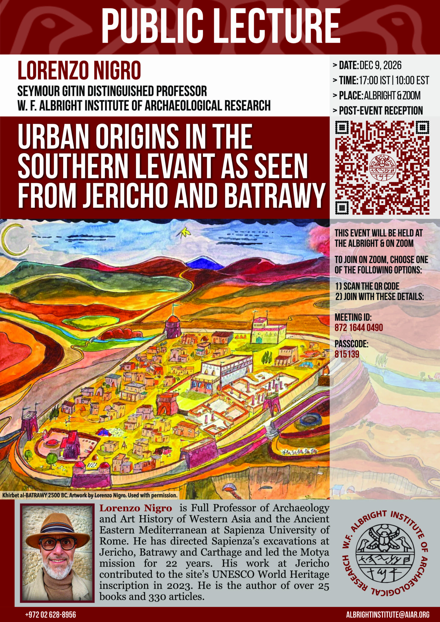 Poster for Lorenzo Nigro lecture