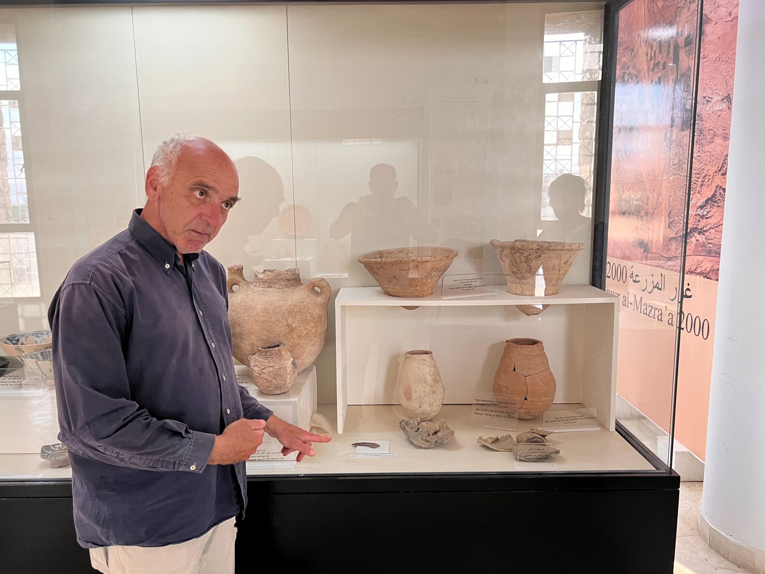 Dino Politis giving a tour at the Museum at the Lowest Place on Earth